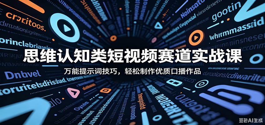 思维认知类短视频赛道实战课：万能提示词技巧，轻松制作优质口播作品-轻资本网