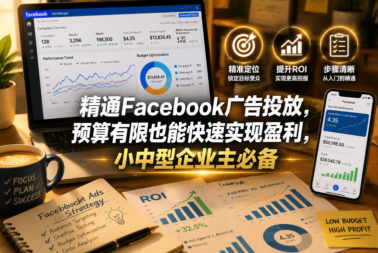 精通Facebook广告投放，预算有限也能快速实现盈利，小中型企业主必备【原创双语字幕】-轻资本网