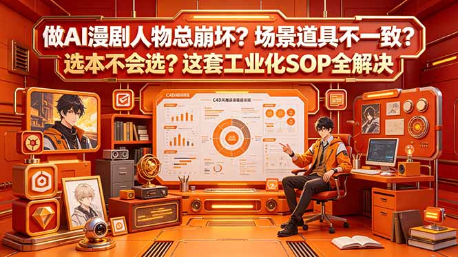 做AI漫剧人物总崩坏？场景道具不一致？选本不会选？这套工业化SOP全解决 (更新-轻资本网