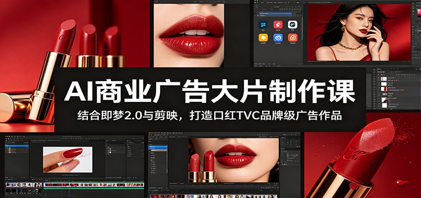 AI商业广告大片制作课：结合即梦2.0与剪映，打造口红TVC品牌级广告作品-轻资本网