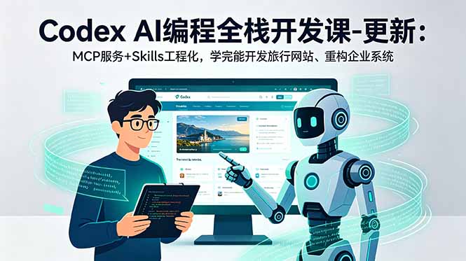 Codex AI编程全栈开发课-更新：MCP服务+Skills工程化，学完能开发旅行网站、重构企业系统-轻资本网