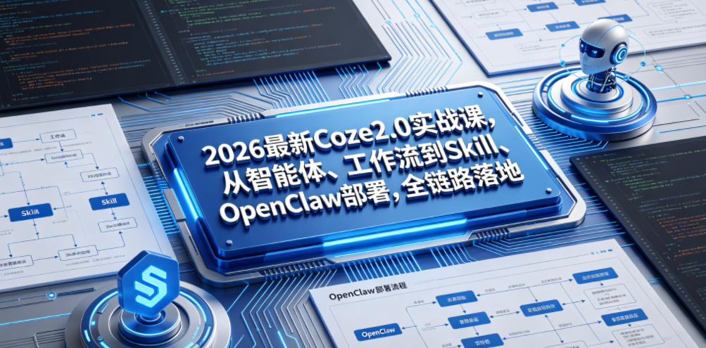 2026最新Coze2.0实战课，从智能体、工作流到Skill、OpenClaw部署，全链路落地-轻资本网