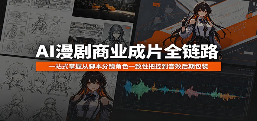 AI漫剧商业成片全链路：一站式掌握从脚本分镜角色一致性把控到音效后期包装-轻资本网