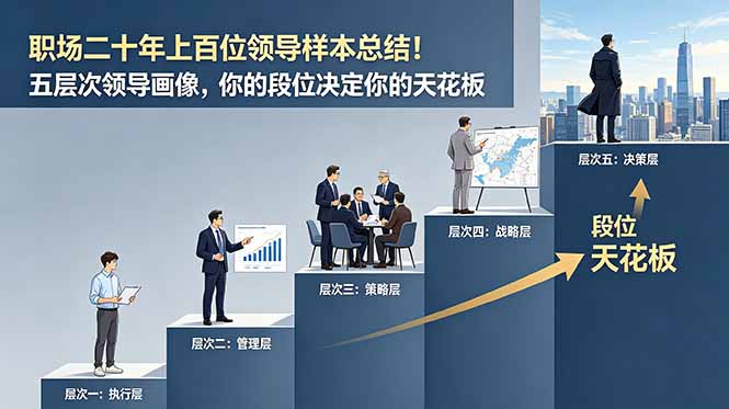 付费文章：职场二十年上百位领导样本总结！五层次领导画像，你的段位决定你的天花板-轻资本网