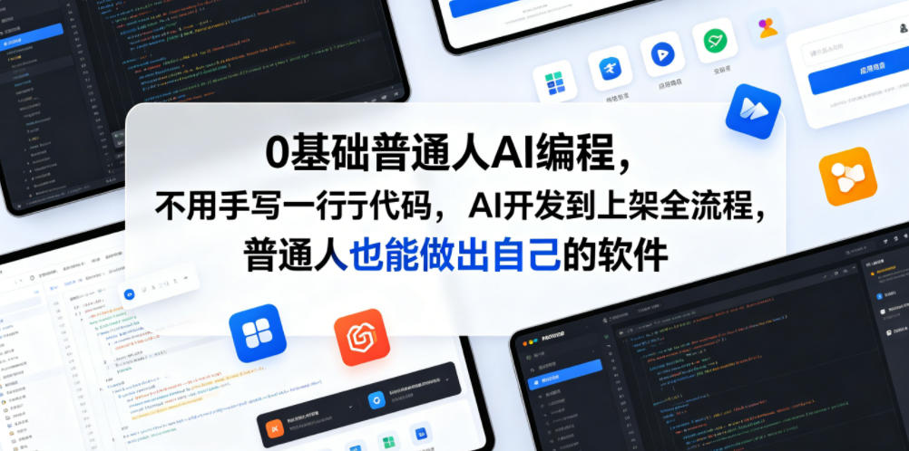 0基础普通人AI编程，不用手写一行代码，AI开发到上架全流程，普通人也能做出自己的软件-轻资本网