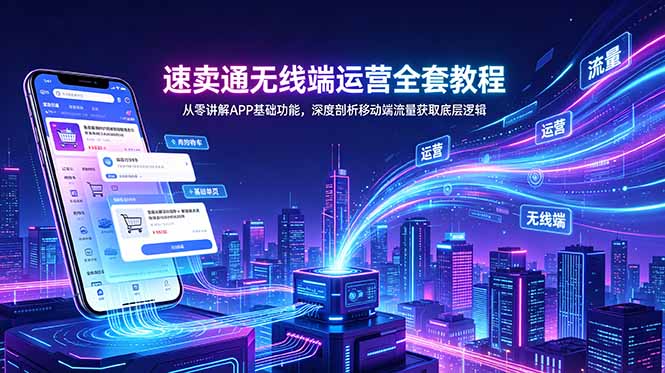 速卖通无线端运营全套教程，从零讲解APP基础功能，深度剖析移动端流量获取底层逻辑-轻资本网