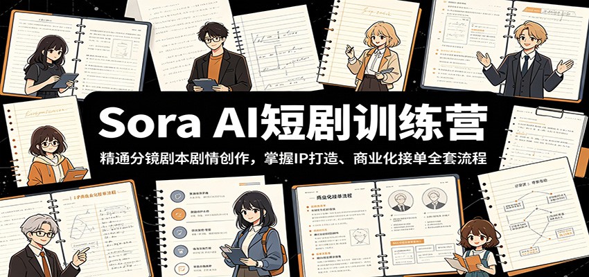 Sora AI短剧训练营：精通分镜剧本剧情创作，掌握IP打造、商业化接单全套流程-轻资本网