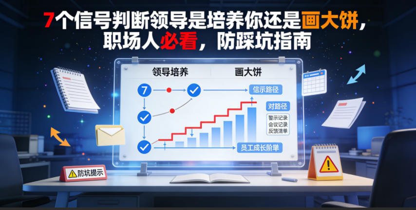 付费文章：7个信号判断领导是培养你还是画大饼，职场人必看，防踩坑指南-轻资本网