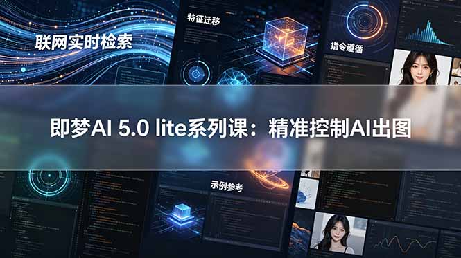 即梦AI 5.0 lite实战课：联网实时检索+特征迁移+指令遵循+示例参考，精准控制AI出图-轻资本网