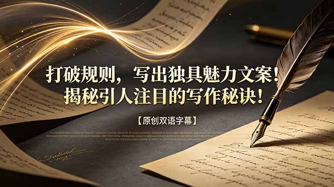 打破规则，写出独具魅力文案！揭秘引人注目的写作秘诀！【原创双语字幕】-轻资本网