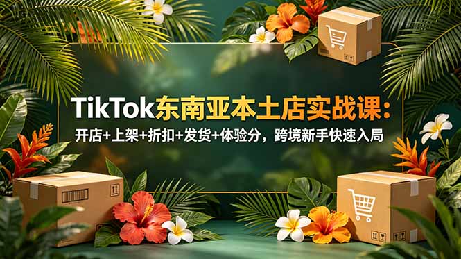 TikTok东南亚本土店实战课：开店+上架+折扣+发货+体验分，跨境新手快速入局-轻资本网
