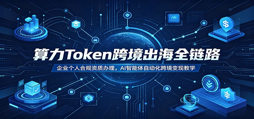 算力Token跨境出海全链路：企业个人合规资质办理，AI智能体自动化跨境变现教学-轻资本网