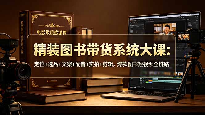 精装图书带货系统大课：定位+选品+文案+配音+实拍+剪辑，爆款图书短视频全链路-轻资本网