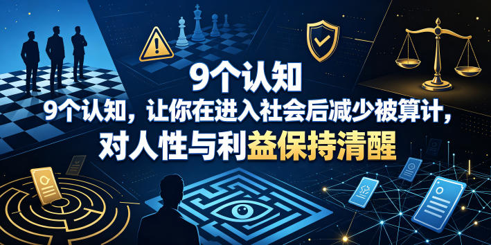 付费文章：9个认知，让你在进入社会后减少被算计，对人性与利益保持清醒-轻资本网