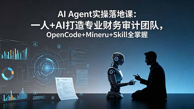 AI Agent实操落地课：一人+AI打造专业财务审计团队，OpenCode+Mineru+Skill全掌握-轻资本网