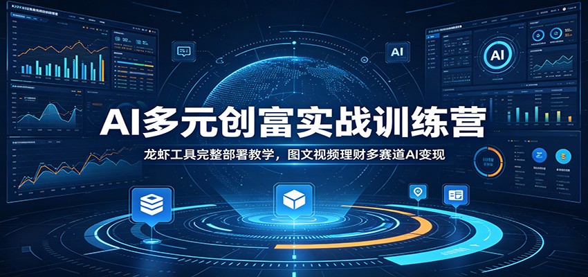 AI多元创富实战训练营：龙虾工具完整部署教学，图文视频理财多赛道AI变现-轻资本网