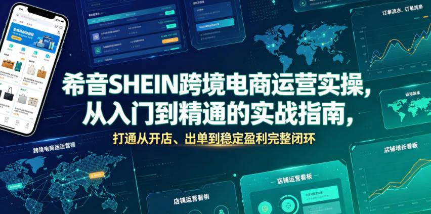 希音SHEIN跨境电商运营实操，从入门到精通的实战指南，打通从开店、出单到稳定盈利完整闭环-轻资本网