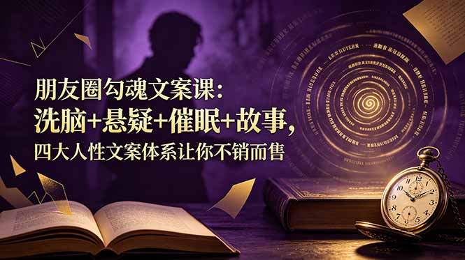 朋友圈勾魂文案课：洗脑+悬疑+催眠+故事，四大人性文案体系让你不销而售-轻资本网