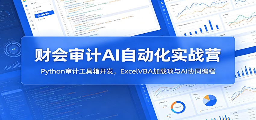 财会审计AI自动化实战营：Python审计工具箱开发，ExcelVBA加载项与AI协同编程-轻资本网