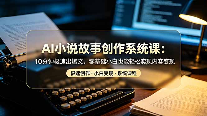 AI小说故事创作系统课：10分钟极速出爆文，零基础小白也能轻松实现内容变现-轻资本网
