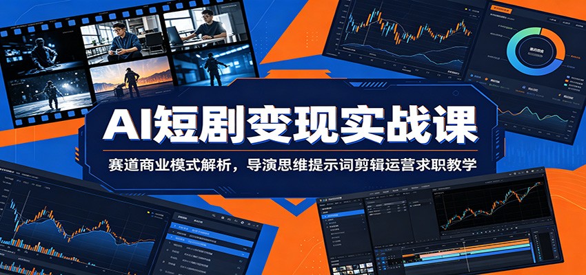 AI短剧变现实战课：赛道商业模式解析，导演思维提示词剪辑运营求职教学-轻资本网