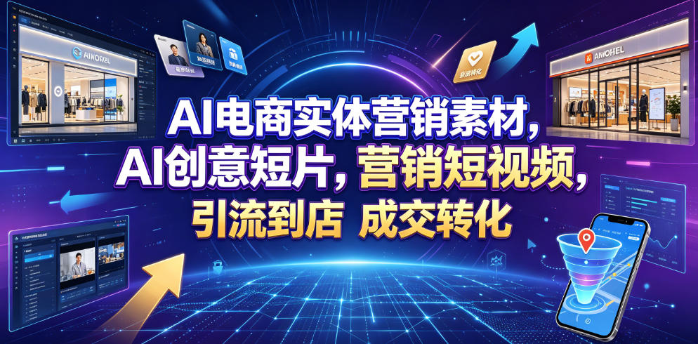 AI电商实体营销素材，AI创意短片，高效打造营销短视频，轻松引流到店，稳定提升门店客流与成交转化-轻资本网
