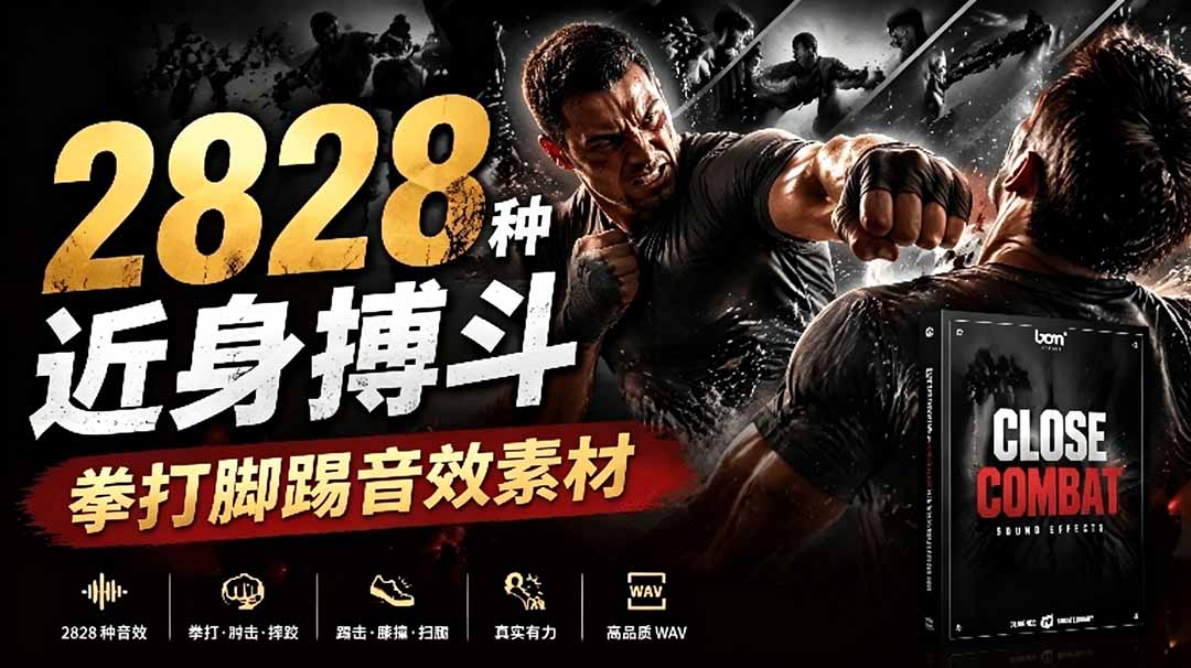 宝藏级别音效！2828种近身搏斗拳打脚踢音效素材，全部中文分类，免解压使用  Close Combat-轻资本网