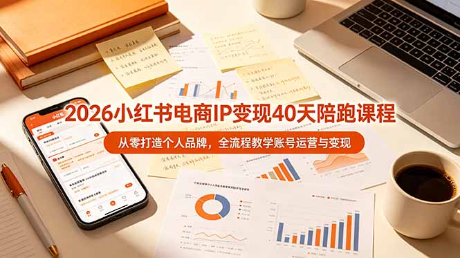2026小红书电商IP变现40天陪跑课程-11期，从零打造个人品牌，全流程教学账号运营与变现-轻资本网