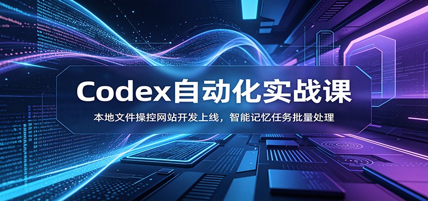 Codex自动化实战课：本地文件操控网站开发上线，智能记忆任务批量处理-轻资本网