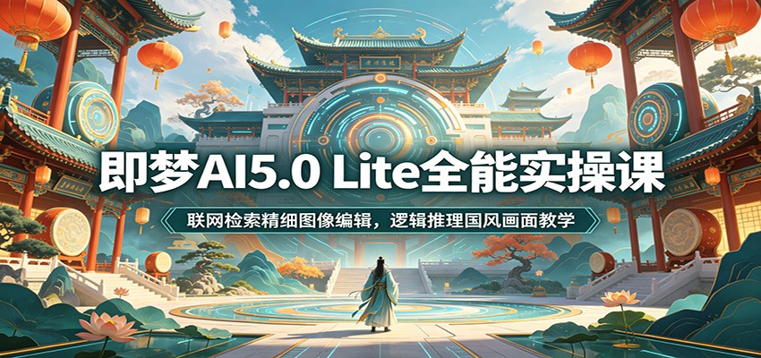 即梦AI5.0 Lite全能实操课：联网检索精细图像编辑，逻辑推理国风画面教学-轻资本网
