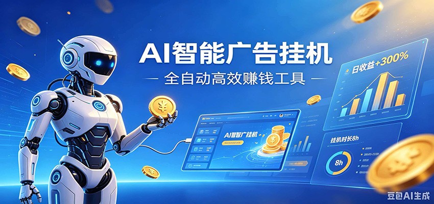 AI智能广告挂机，小白轻松上手，在家自动赚收益-轻资本网