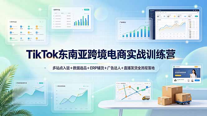 TikTok东南亚跨境电商实战训练营：多站点入驻+数据选品+ERP铺货+广告达人+直播发货全流程落地-轻资本网