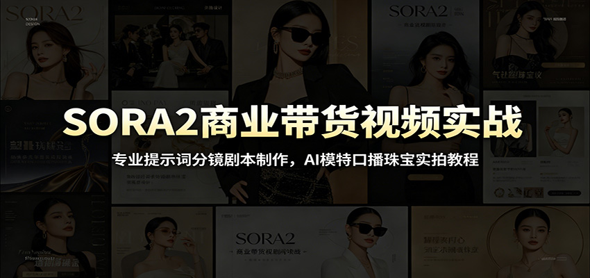 SORA2商业带货视频实战：专业提示词分镜剧本制作，AI模特口播珠宝实拍教程-轻资本网