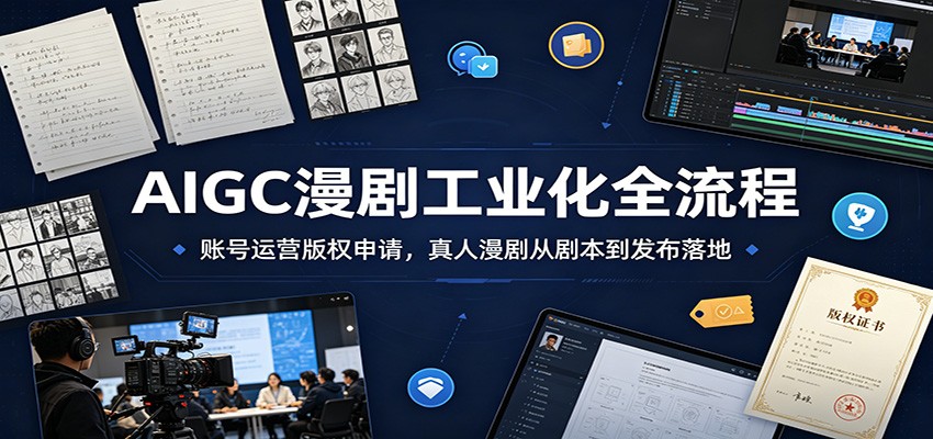 AIGC漫剧工业化全流程：账号运营版权申请，真人漫剧从剧本到发布落地-轻资本网
