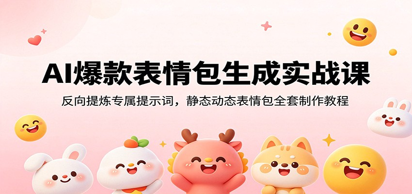 AI爆款表情包生成实战课：反向提炼专属提示词，静态动态表情包全套制作教程-轻资本网