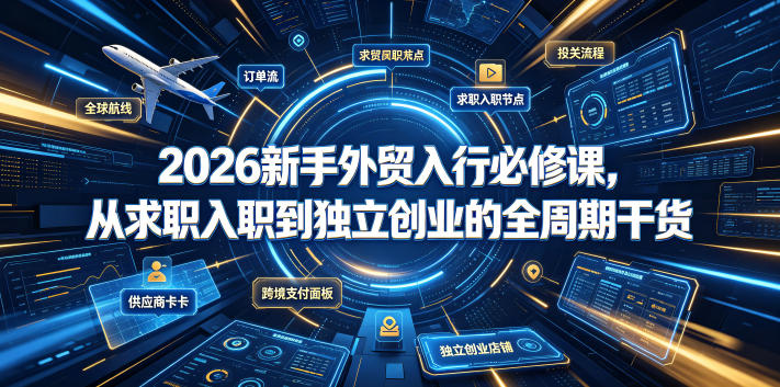 2026新手外贸入行必修课，从求职入职到独立创业的全周期干货-轻资本网
