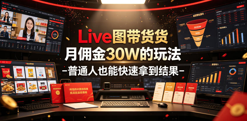 Live图带货月佣金30W的玩法-普通人也能快速拿到结果-轻资本网