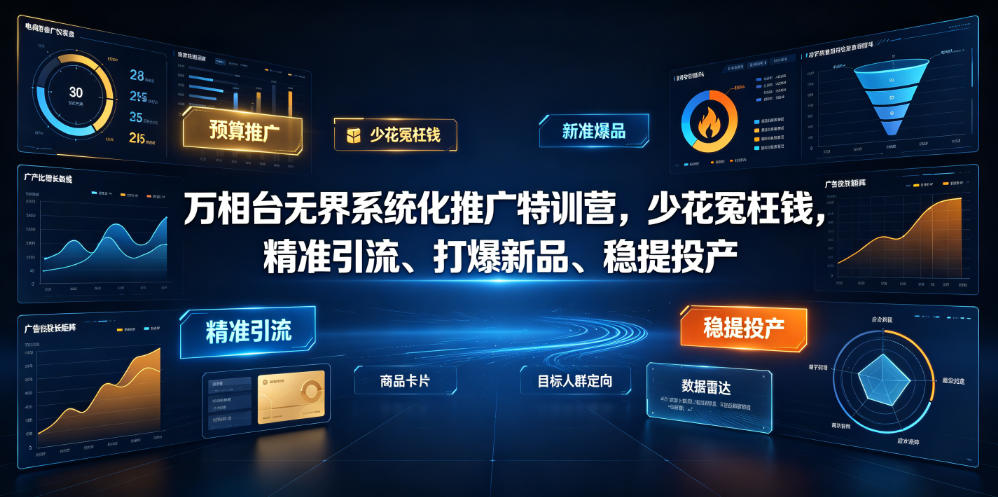 万相台无界系统化推广特训营VI0.0，少花冤枉钱，精准引流、打爆新品、稳提投产(全程录音+字幕)-轻资本网