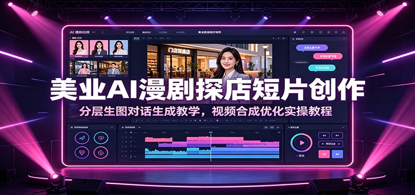 美业AI漫剧探店短片创作：分层生图对话生成教学，视频合成优化实操教程-轻资本网