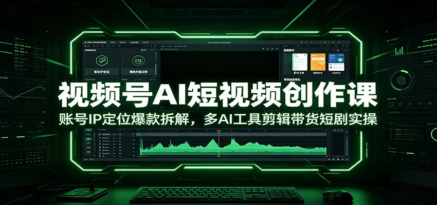 视频号AI短视频创作课：账号IP定位爆款拆解，多AI工具剪辑带货短剧实操-轻资本网