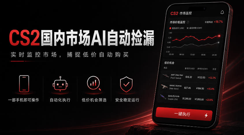游戏市场AI自动监控，实时检测差价捡漏，简单轻松，日入300+【揭秘】-轻资本网