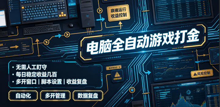 电脑全自动游戏打金，无需人工盯守，每日稳定收益几百！【揭秘】-轻资本网