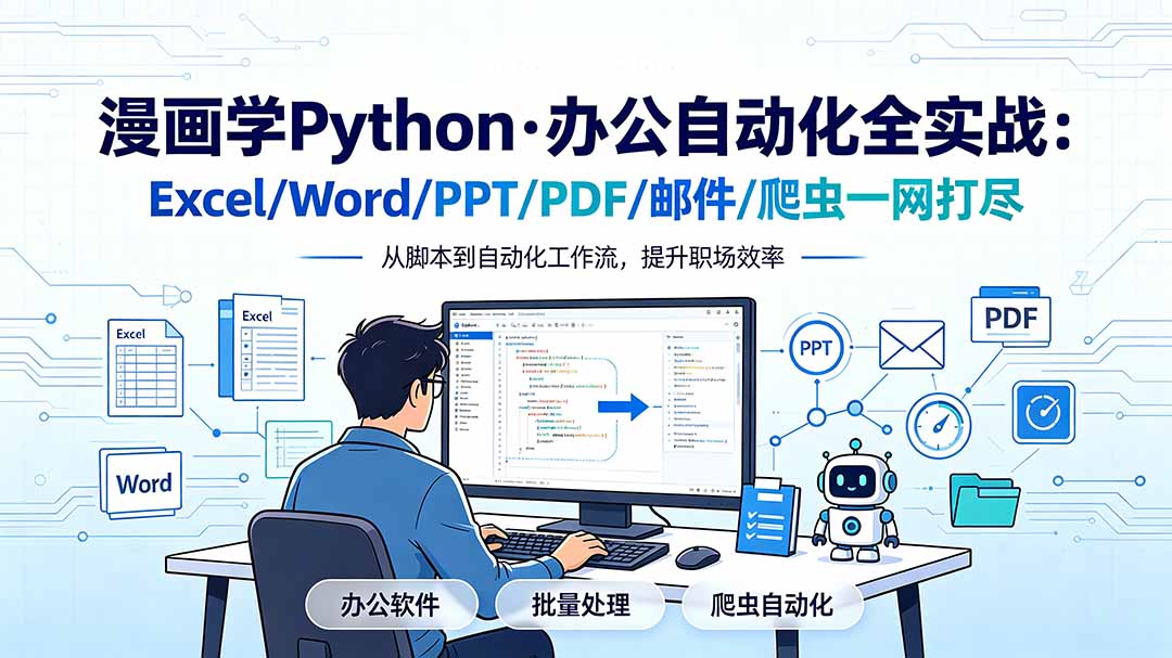 漫画学Python·办公自动化全实战：Excel/Word/PPT/PDF/邮件/爬虫一网打尽-轻资本网