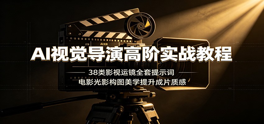 AI视觉导演高阶实战教程：38类影视运镜全套提示词，电影光影构图美学提升成片质感-轻资本网