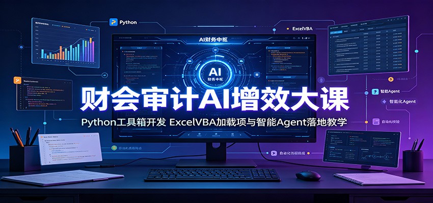 财会审计AI增效大课：Python工具箱开发，ExcelVBA加载项与智能Agent落地教学-轻资本网