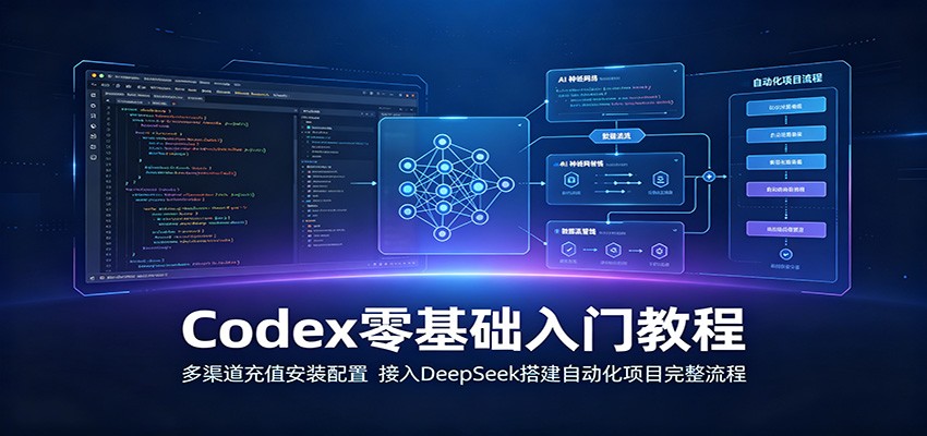 Codex零基础入门教程：多渠道充值安装配置，接入DeepSeek搭建自动化项目完整流程-轻资本网