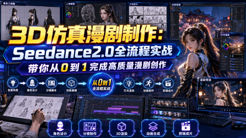 3D仿真漫剧制作：Seedance2.0全流程实战，带你从0到1完成高质量漫剧创作-轻资本网