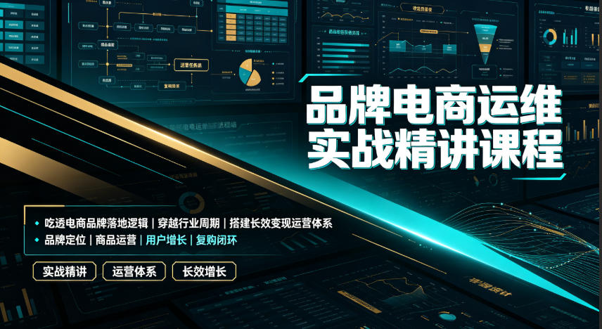 品牌电商运维实战精讲课程｜吃透电商品牌落地逻辑、穿越行业周期、搭建长效变现运营体系-轻资本网