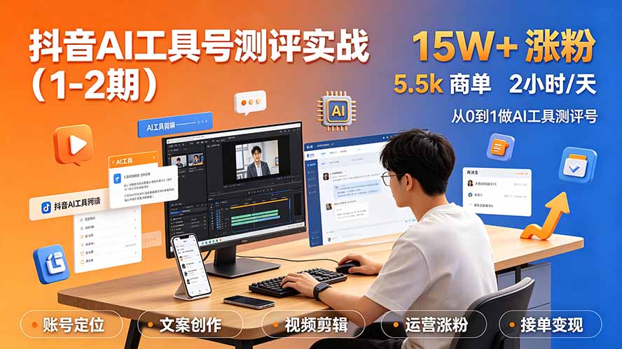 抖音AI工具号测评实战(1-2期-轻资本网