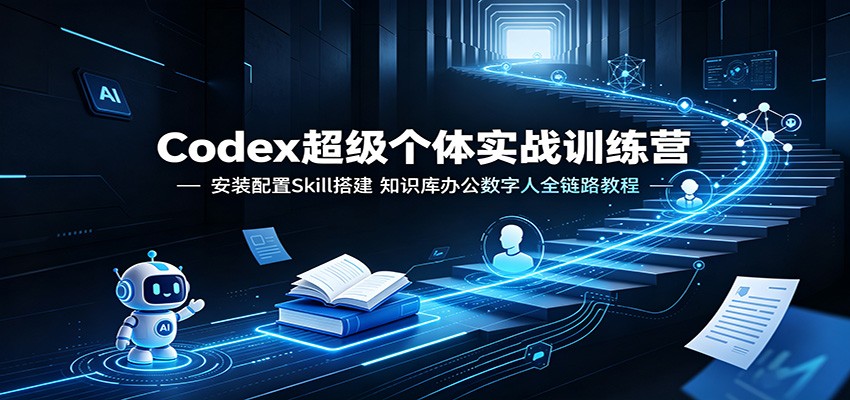 Codex超级个体实战训练营：安装配置Skill搭建，知识库办公数字人全链路教程-轻资本网